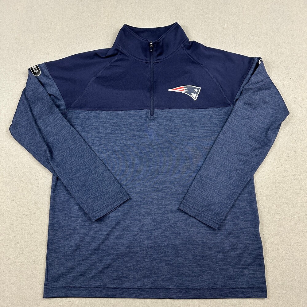 New England Patriots Sweater Men Small Blue Under Armour NFL Combine 1/4 Zp S